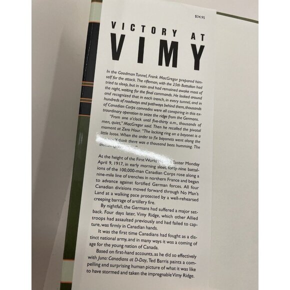 Victory at Vimy by Ted Barris – G+ Canadian WWI History Paperback Book - Picture 2 of 4